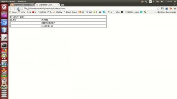 export html table to excel