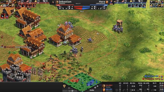 Hera (2783) vs Sebastian (2632) | Lithuanians vs Teutons | Age of Empires II смотреть онлайн
