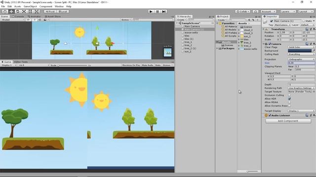 Разделение экрана / Split screen в Unity смотреть онлайн