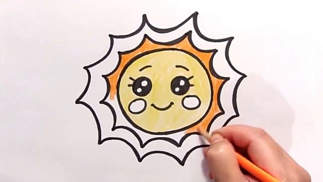 Как Нарисовать Солнце?Раскраски для Детей Солнце?Мультик Раскраска?How to Draw a Sun смотреть онлайн