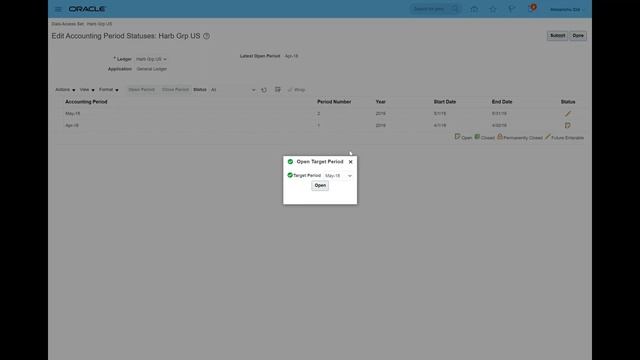 Oracle Cloud Financials GL Accounting Periods - Log on to www.oracleoncloud.com смотреть онлайн