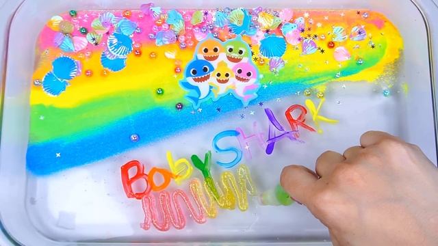Rainbow Slime Mixing Random Cute, Shiny Things Into Slime #ASMR  #slimevideos #Babyshark #Pinkfong