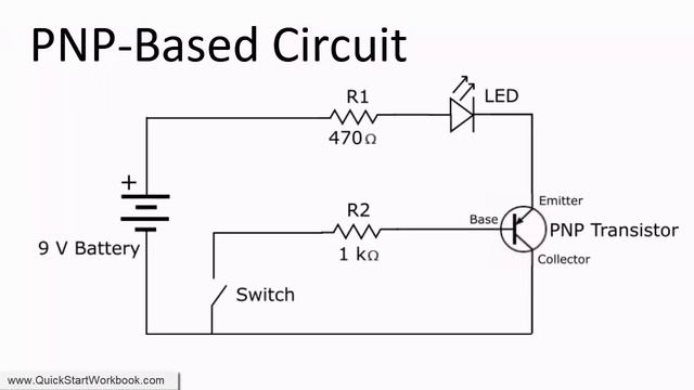 How to Switch between an NPN and PNP transistor in a circuit - Electronics for Absolute Beginners смотреть онлайн
