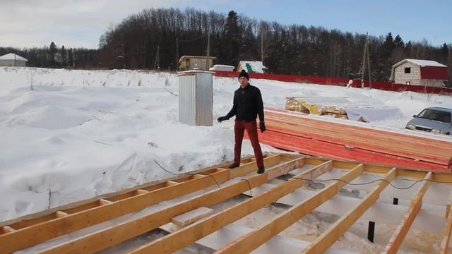 Каркасный дом под ключ своими руками. Монтаж лаг пола - СК КРЕПОСТЬ. Часть 3 смотреть онлайн