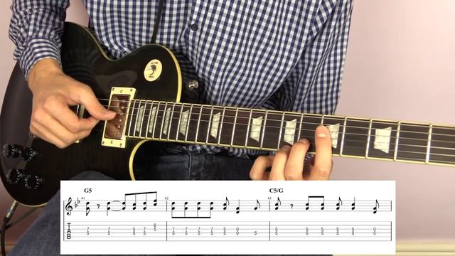How to play Money For Nothing by Dire Straits - Verse and Chorus - Guitar Lesson Tutorial with Tabs смотреть онлайн