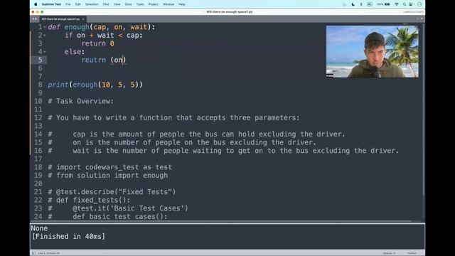 Codewars (Python?) | Will there be enough space? | kyu8 смотреть онлайн