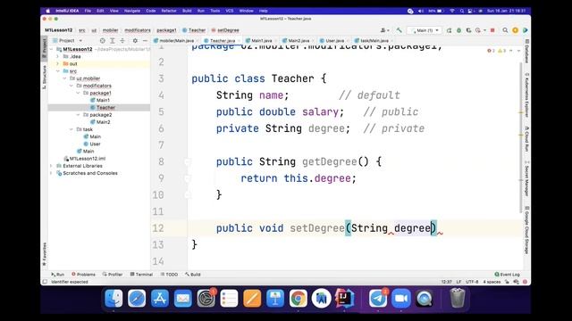 12. Java-da inkapsulyatsiya (Java dasturlash darslari) смотреть онлайн