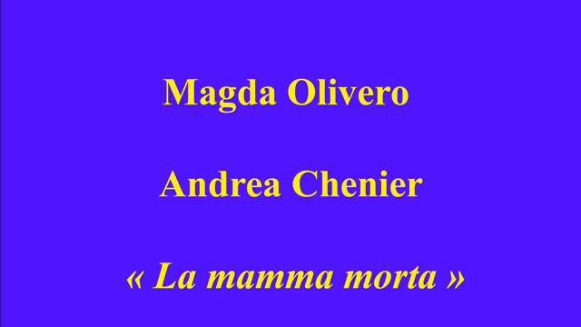 Magda Olivero Andrea Chenier La mamma morta Live 1958 смотреть онлайн