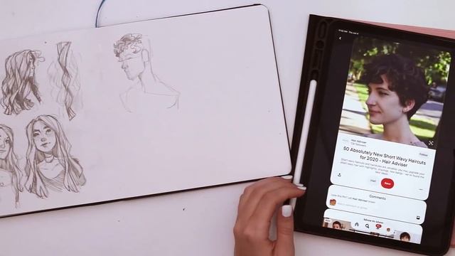 THE SECRET TO DRAWING HAIR THAT AIN'T STRAIGHT?! | Filling a Spread in my Sketchbook смотреть онлайн