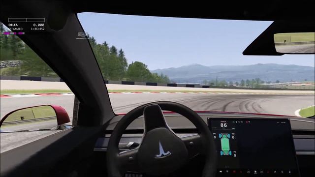 Assetto Corsa: One lap on Red Bull Ring with Tesla Model 3 Performance смотреть онлайн