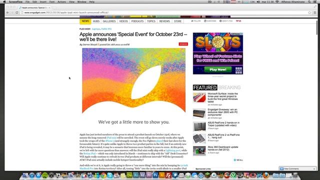 Evento de apple 23 de Octubre | Presentacion de el iPad Mini смотреть онлайн
