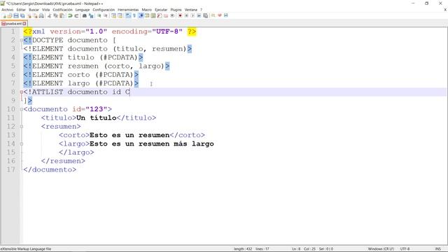 XML: Validar con DTD interno en Notepad++ (1) смотреть онлайн