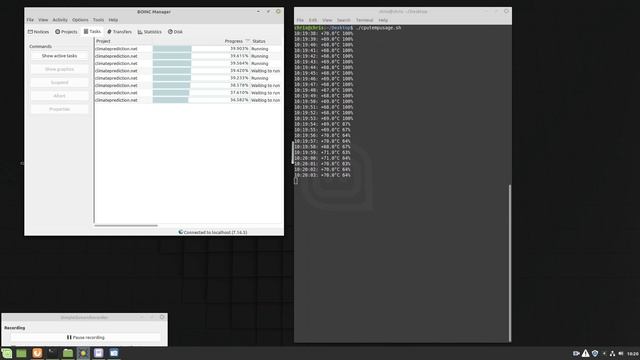 Screen Recording of Linux Script to Monitor CPU Temp and % Utilisation (While running BOINC) смотреть онлайн