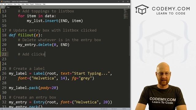 Basic Search and Autofill - Python Tkinter GUI Tutorial #162 смотреть онлайн