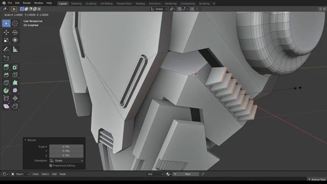 Scifi Helmet Speed Modeling - Grid Modeler (blender addon) смотреть онлайн