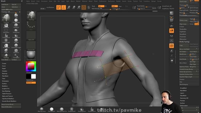072 ZBrush Topology Brush Strap Techniques