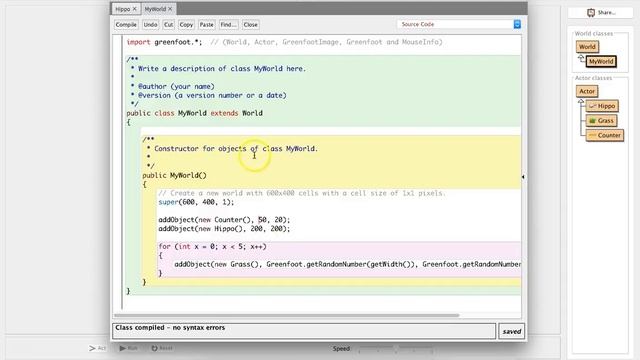 Greenfoot Programming - ICS3U Intersecting and Counter смотреть онлайн