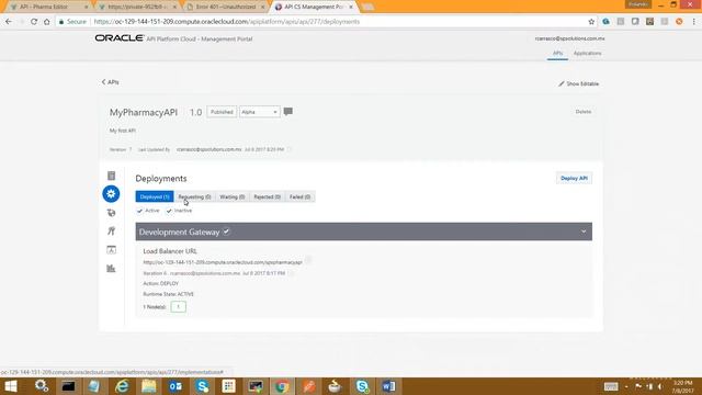 Oracle API Plaform Cloud Services - API Usage смотреть онлайн
