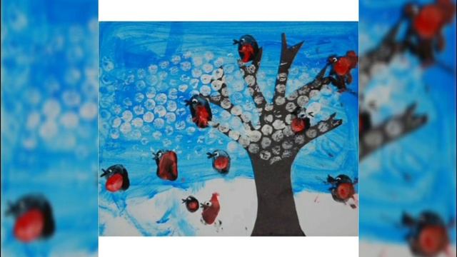 Зимние идеи для рисования. Нетрадиционная техника смотреть онлайн