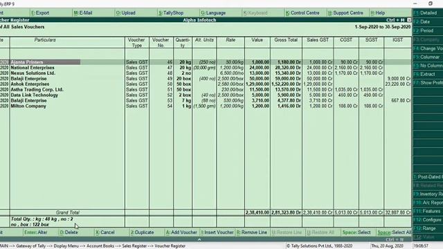 Tally Add On : Unit wise Qty. Total in Sales & Purchase Columnar Report in Tally.ERP9 Software. смотреть онлайн