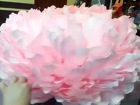 Пион из гофрированной бумаги. смотреть онлайн