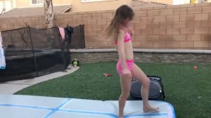 Pool Party with the AirTrack, Gymnastics in the Pool