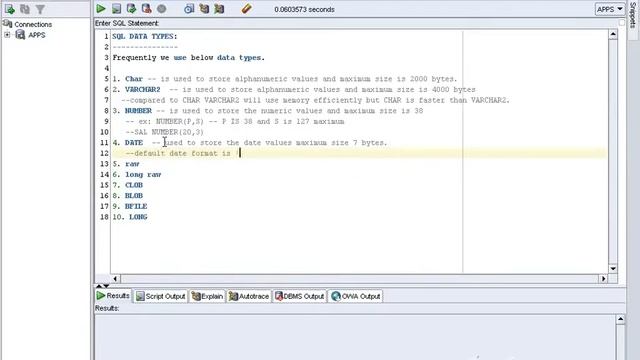 #sql #datatypes in #oracle смотреть онлайн