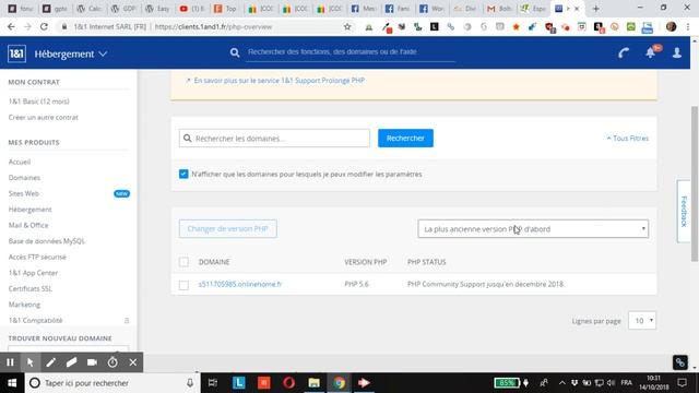 WordPress : modifier la version de PHP de votre site chez 1and1 en 2018 смотреть онлайн