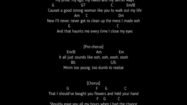 When I Was Your Man - Bruno Mars (Lyric and Chord) смотреть онлайн