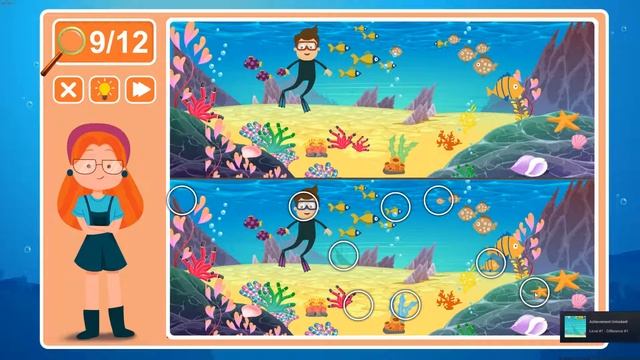 Viki Spotter: Undersea, Level 7 Walkthrough, 1080p/60FPS. смотреть онлайн