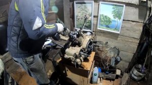 Разборка  двигателя cf moto x8 (2v91w)