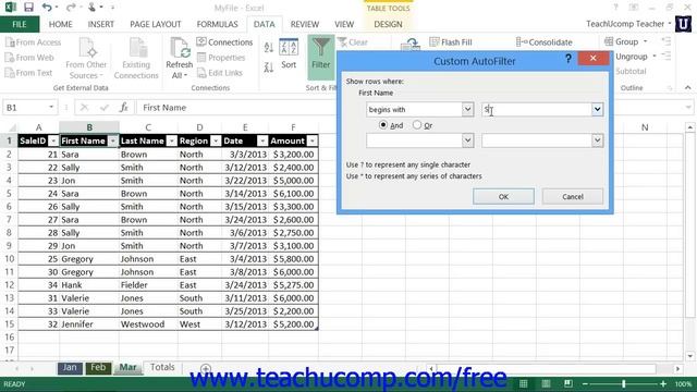 Excel 2013 Tutorial Using a Custom AutoFilter Microsoft Training Lesson 22.3 смотреть онлайн