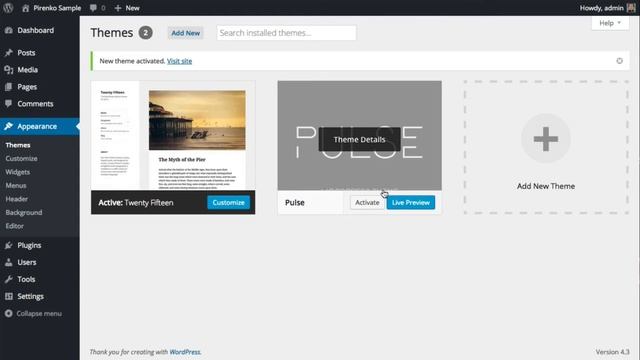 Pulse WordPress Theme - Installation смотреть онлайн