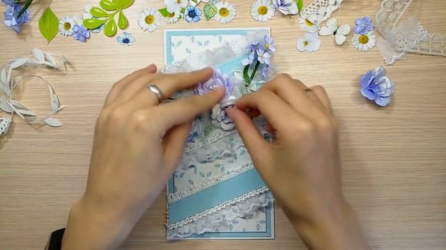 Скрапбукинг. Цветочная открытка своими руками/ handmade card with flowers/scrapbooking tutorial смотреть онлайн
