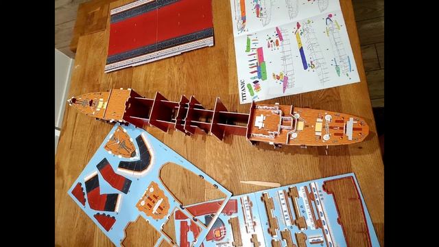 Титаник - огромный 3D пазл. Распаковка и сборка прошли на УРА!!! Titanic 3d puzzle смотреть онлайн
