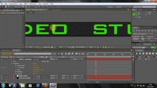 After Effects cs5.5 -Бегущяя строка..