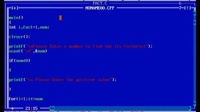 factorial of number (101 C programs) (C Tutorial in Hindi) смотреть онлайн