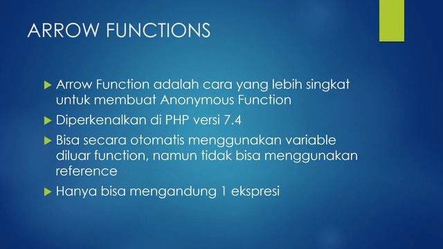 Anonymous dan Arrow Functions – Tutorial PHP Function #13 смотреть онлайн