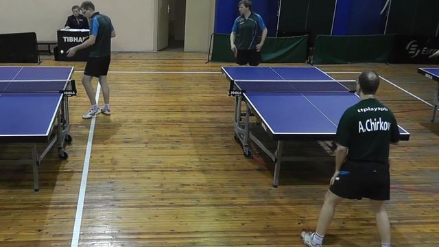 table tennis Чирков А. - Михайлов Н. 3-й сет Лига СПб смотреть онлайн