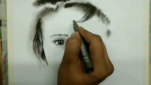 Realistic Child Girl Sketch With Charcoal| By Sketch Gallery смотреть онлайн