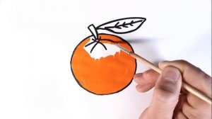 Как нарисовать АПЕЛЬСИН/Учим ЦВЕТА/Рисунок раскраска ФРУКТЫ для детей/How to draw a orange