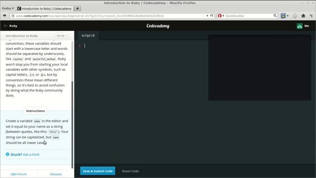 Codecademy Introduction to Ruby 12/16: Naming Conventions смотреть онлайн