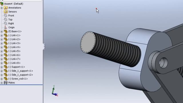 Solidworks 2011 - Tutorials - Assembly & Motion simulation of a Car Jack смотреть онлайн