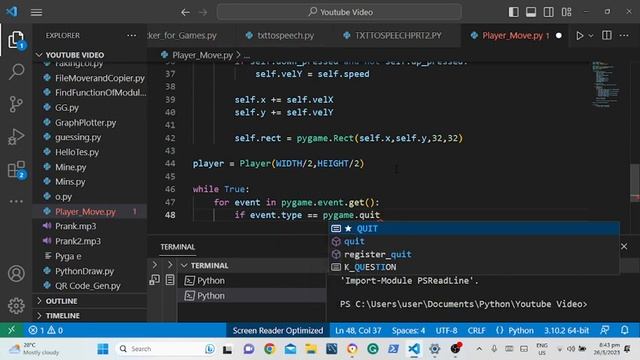 Python Player Movement SIMPLIFIED with explanation смотреть онлайн