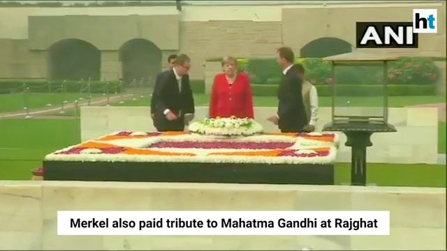 German Chancellor Angela Merkel meets PM Modi, pays tribute to Gandhi смотреть онлайн