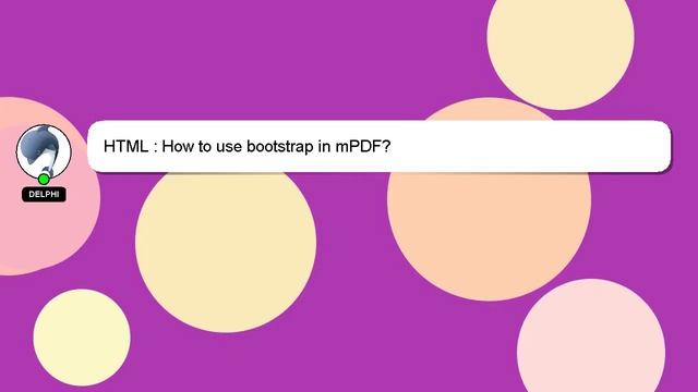HTML : How to use bootstrap in mPDF? смотреть онлайн