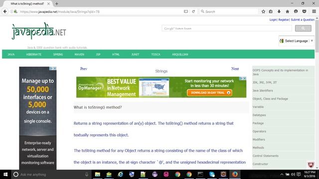 What is toString() method?
- javapedia.net смотреть онлайн
