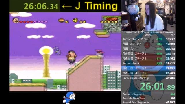 Doraemon 4: Nobita to Tsuki no Oukoku (SNES-J) Any% Speedrun in 46:18 NA / 51:41 J (Current WR) смотреть онлайн