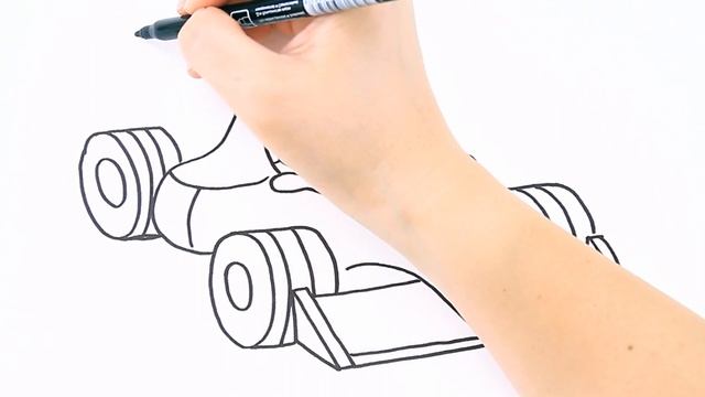 Как нарисовать гоночный болид / Мультик раскраска для детей / Раскрась Ка смотреть онлайн