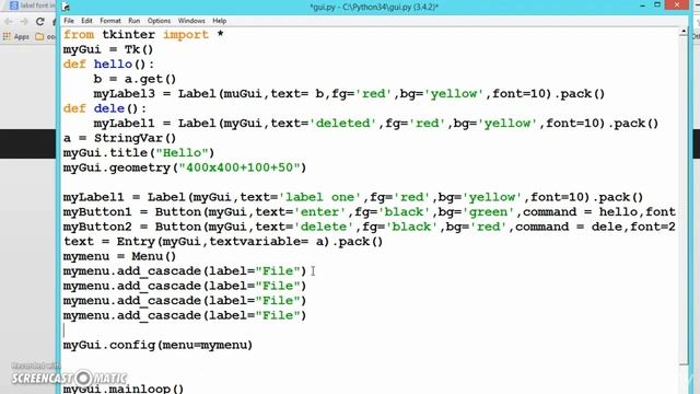 Adding Menu Bar in GUI of python смотреть онлайн